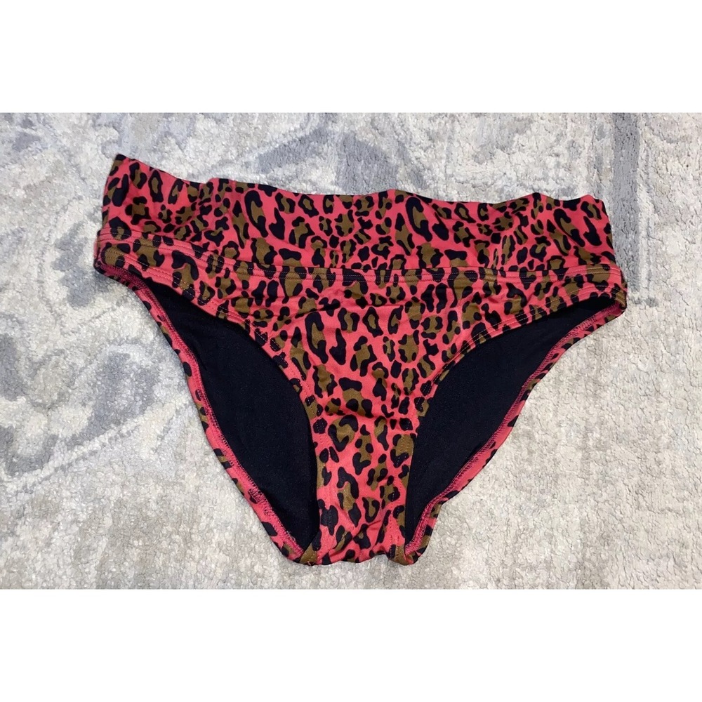 Victorias Secret‎ Women Red-pinkish Animal  Swimsuit Bikini Bottom Sz Small